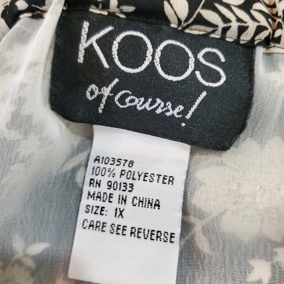 Vintage 90s Koos Of Course Black Floral Midi A-Line Fully Lined Skirt Size 1X - Picture 8 of 8